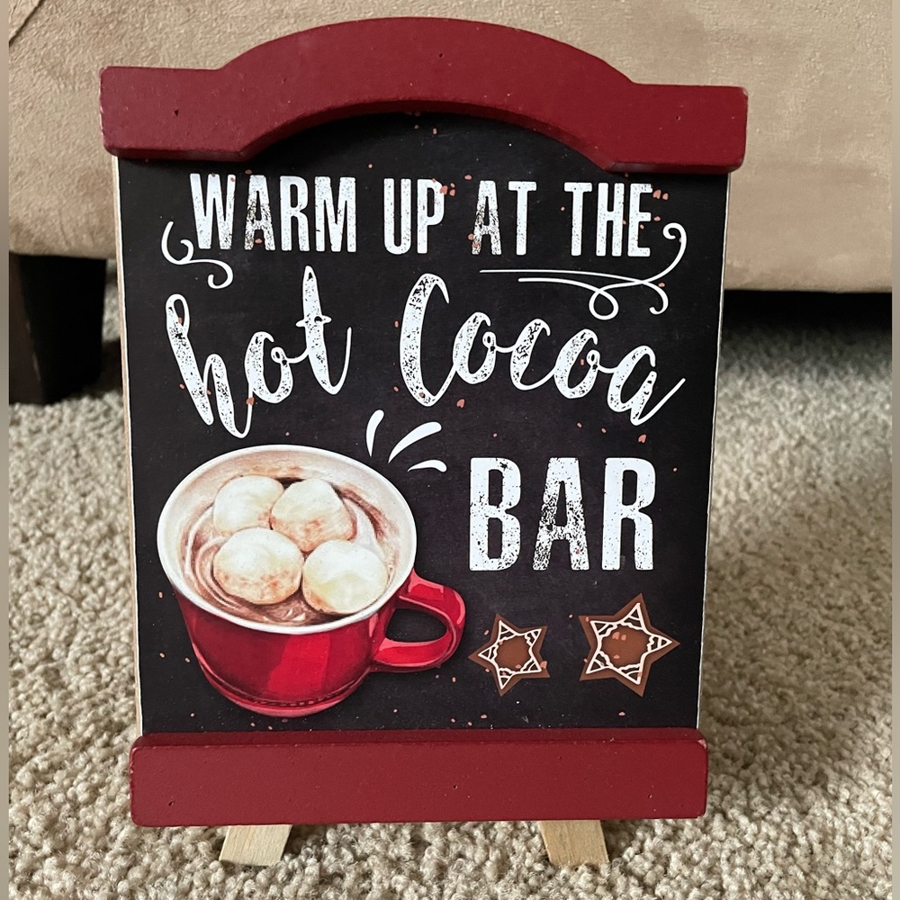 LOW START NWOT Holiday Sign 5.5x7.5, Hot Chocolate Bar